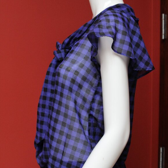 H&M Blue Plaid Blouse - Picture 9 of 13